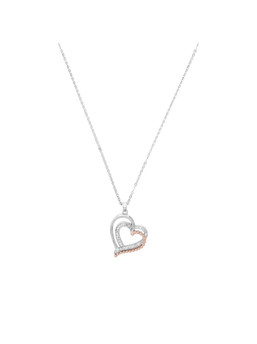 Amor Kette mit Anhänger Silber 925, rhodiniert+rosévergoldet in Bicolor