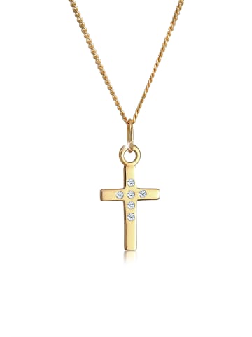 Elli DIAMONDS  Halskette 585 Gelbgold Kreuz in Gold