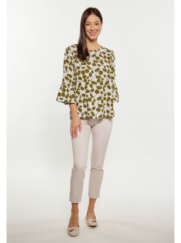 Usha Damen Bluse in Wollweiss Mehrfarbig