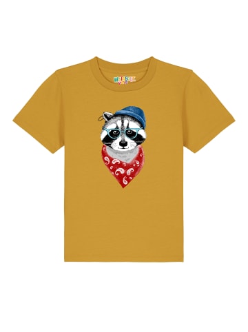 wat? Apparel T-Shirt Waschbär in Ocker