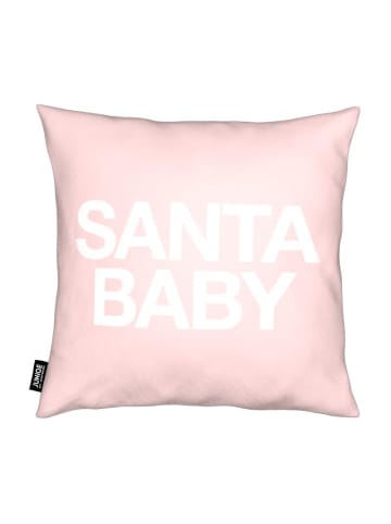 Juniqe Kissen "Santa Baby Pink" in Rosa & Weiß