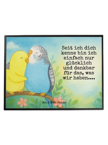 Mr. & Mrs. Panda Schreibtischunterlage Wellensittich Liebe Desig... in Weiß