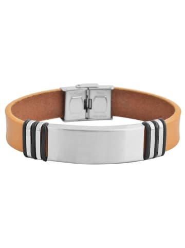 Adeliás Herren Armband aus Leder 21 cm in braun