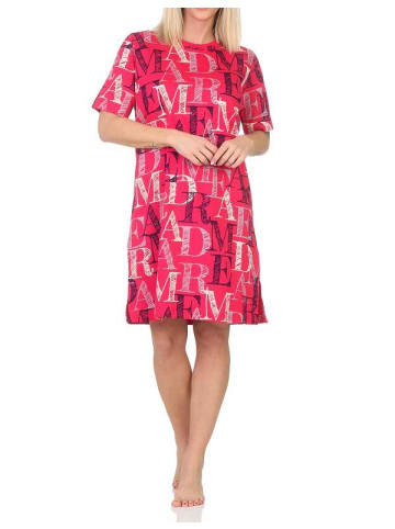 NORMANN Kurzarm Nachthemd Buchstaben Design - 85610 in pink