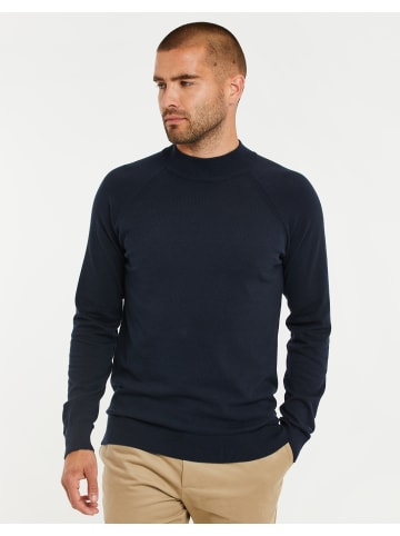 Threadbare Strickpullover THB LUXE Jumper Perrot Turtle Neck in blau-schwarz