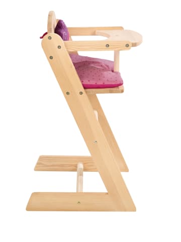 roba Puppenhochstuhl Happy Fee  – Holz natur mit Blume, für Babypuppen