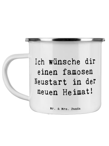 Mr. & Mrs. Panda Trinkbecher Spruch Neustart Umzug mit Spruch in Weiß