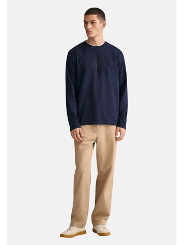 Gant Shirt 'Tonal Shield' in dunkelblau