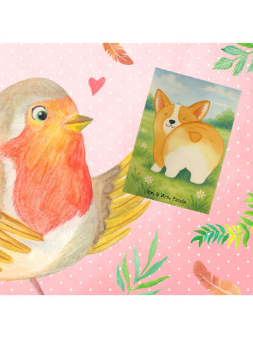 Mr. & Mrs. Panda Glückwunschkarte Corgi Po Design ohne Spruch in Weiß