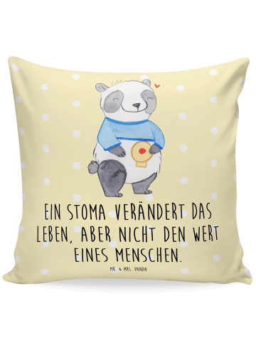 Mr. & Mrs. Panda Zierkissen Panda künstlicher Darmausgang mit Sp... in Gelb Pastell