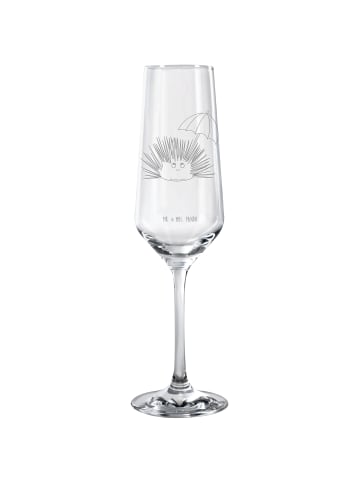 Mr. & Mrs. Panda Champagnerglas Seeigel ohne Spruch in Transparent