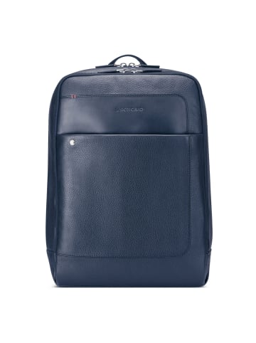 Roncato Alaska Rucksack RFID Schutz Leder 39.5 cm Laptopfach in navy