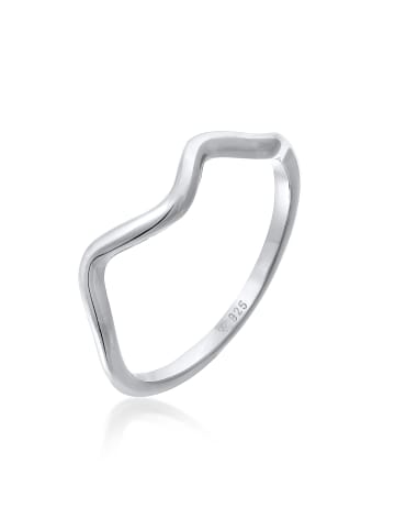 Elli Ring 925 Sterling Silber Geo, Wellen in Silber