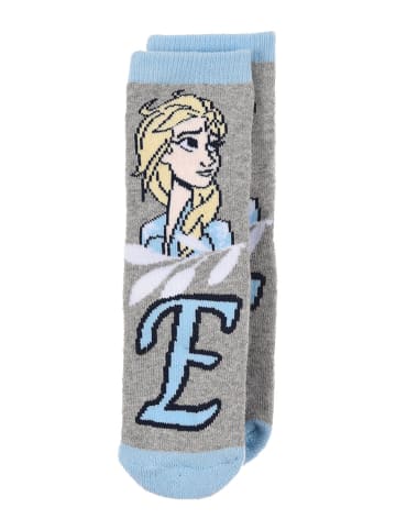 Disney Frozen Socken mit Gumminoppen Anti-Rutsch in Grau