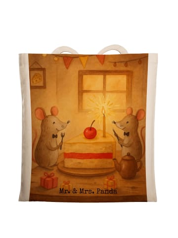 Mr. & Mrs. Panda festivaltasche Mäuse Kuchen Design ohne Spruch in Weiß