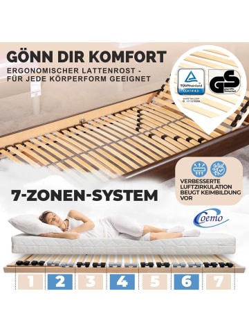 Coemo Lattenrost ERGO Kopfteil verstellbar 100x220 cm in Natur