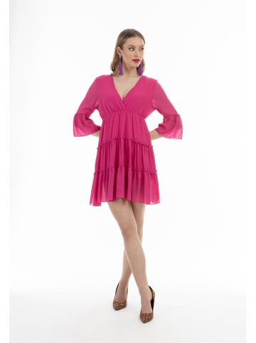 faina Damen Minikleid Mit Rüschen in Pink