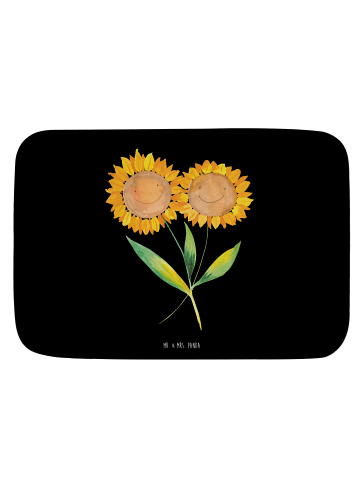 Mr. & Mrs. Panda Duschvorleger Blume Sonnenblume ohne Spruch in Schwarz