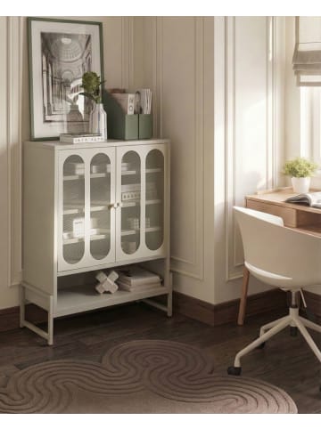 Beliani Büroschrank SOLETTA in Beige - (W) 84 x (H) 108 x (L) 35 cm