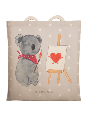 Mr. & Mrs. Panda Schultertasche Koala Künstler ohne Spruch in Grau Pastell