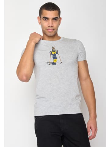 GreenBomb T-Shirt Animal Donkey Ski in Heidekraut Grau