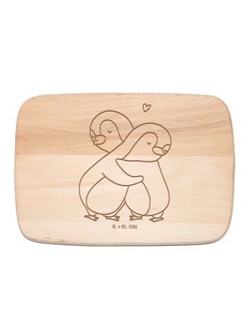 Mr. & Mrs. Panda Schneidebrett Pinguine Kuscheln ohne Spruch in Transparent
