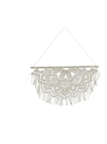 relaxdays Makramee Wandbehang in Creme - (B)60,5 x (H)65 cm