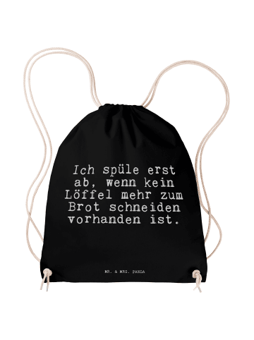 Mr. & Mrs. Panda Sportbeutel Ich spüle erst ab,... mit Spruch in Schwarz