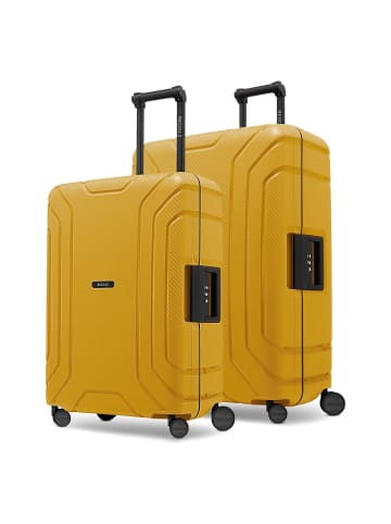 Redolz Essentials 15 4-Rollen Kofferset M+L mit Dreipunktverschluss dark yellow
