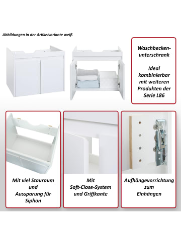 MCW Waschbeckenunterschrank L86, Schwarz