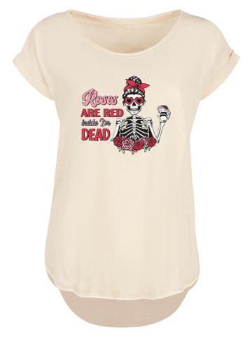 F4NT4STIC Long Cut T-Shirt Anti Valentinstag Roses are red in Whitesand