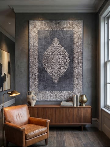 KADIMA DESIGN Teppich Flachgewebe Waschbar Barock PIZOL Strapazierfähig OEKO-TEX