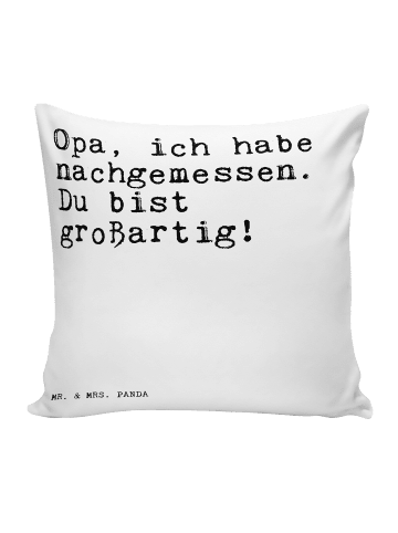Mr. & Mrs. Panda Kissen 40x40 Opa, ich habe nachgemessen.... mit... in Weiß