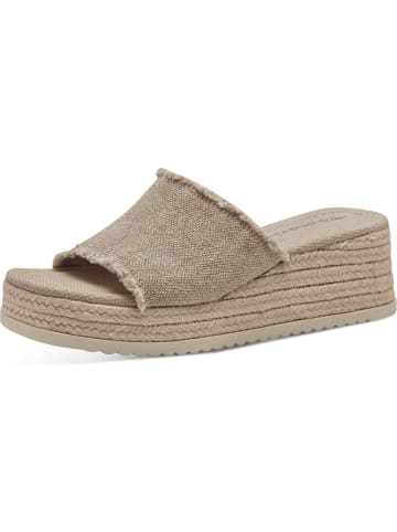 Tamaris Plateau-Pantoletten in Beige