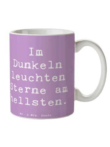 Mr. & Mrs. Panda Teebecher Spruch Angst vor Dunkelheit überwinde... in Lavendeltraum