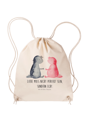 Mr. & Mrs. Panda Sportbeutel Axolotl Liebe mit Spruch in Creme