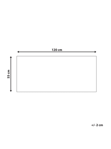 Beliani Fußmatte PULIAN in Naturfarben/Schwarz - (W) 55 x (L) 120 cm