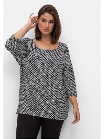 sheego Shirt in schwarz-weiß