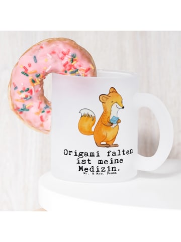 Mr. & Mrs. Panda Tasse Fuchs Origami mit Spruch in Transparent