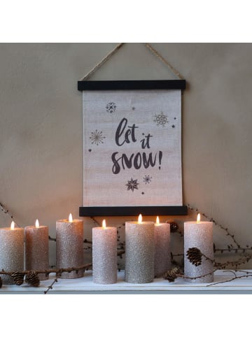 Chic Antique Leinwandbild Let it Snow in Natur | Schwarz