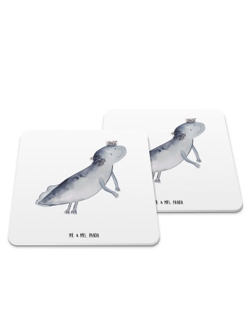Mr. & Mrs. Panda Untersetzer für Gläser Axolotl Schwimmen ohne S... in Weiß