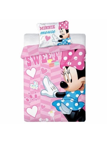 Disney Minnie Mouse Bettwäsche Sweet | Minnie Maus Mouse | Garnitur Baumwolle 100 x 135 cm