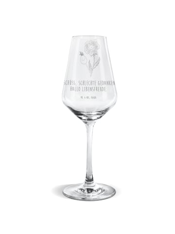 Mr. & Mrs. Panda Weinglas graviert Blume HageRundunge mit Spruch in Transparent
