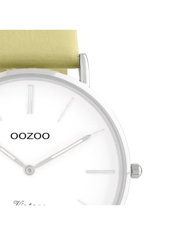 Oozoo Armbanduhr Oozoo Vintage Series sand, gelbgrün groß (ca. 40mm)