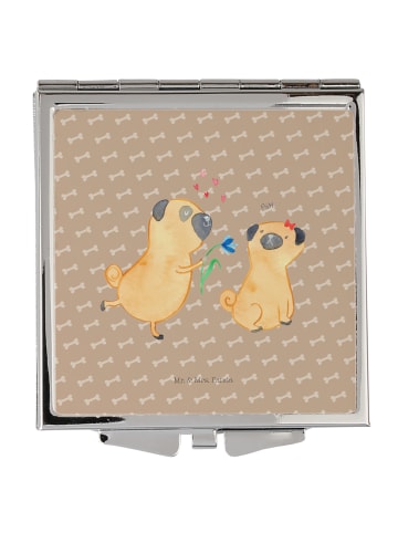 Mr. & Mrs. Panda Quadratischer Spiegel Mops Verliebt ohne Spruch in Hundeglück
