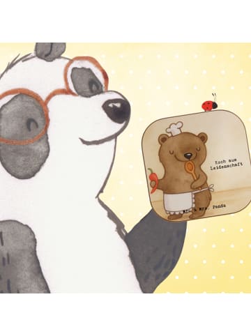 Mr. & Mrs. Panda Tischschoner Koch Leidenschaft Design mit Spruch in Weiß
