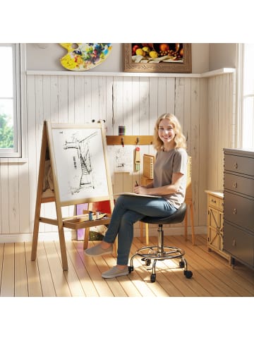 HOMCOM Rollhocker-43L x 43B x 59-75H cm-Schwarz