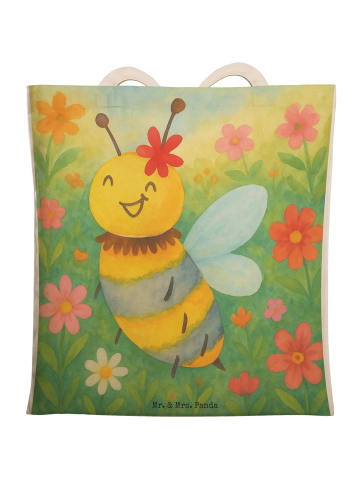 Mr. & Mrs. Panda Tasche Biene Blume Design ohne Spruch in Weiß