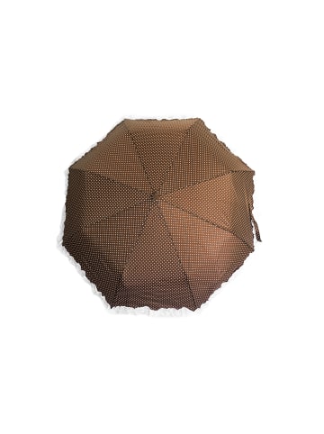 COFI 1453 Eleganter Teleskop-Taschenschirm mit Schutzhülle Stilvoll & Praktisch in Braun