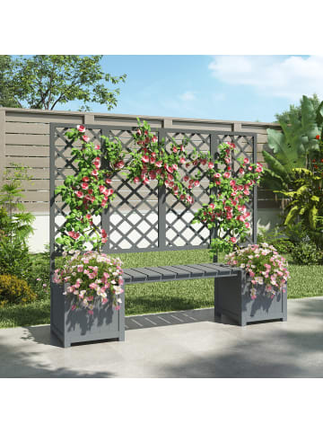 ABRIHOME Rankhilfen in Grau Tanne mit Spalier Sitz und Rankhilfe für Garten